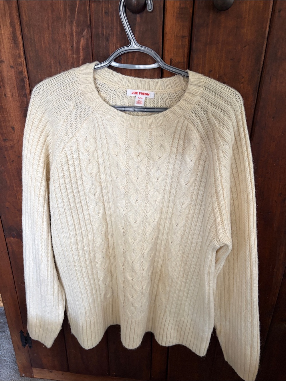 Joe Fresh Cream Cable Crewneck Sweater